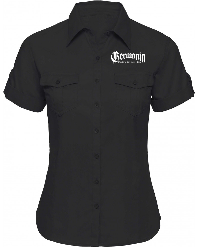 Bestickte kurzarm Damenbluse (Germania, Deutsch ist mein Sinn)