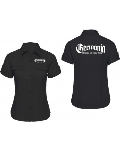 Bestickte kurzarm Damenbluse (Germania, Deutsch ist mein Sinn)
