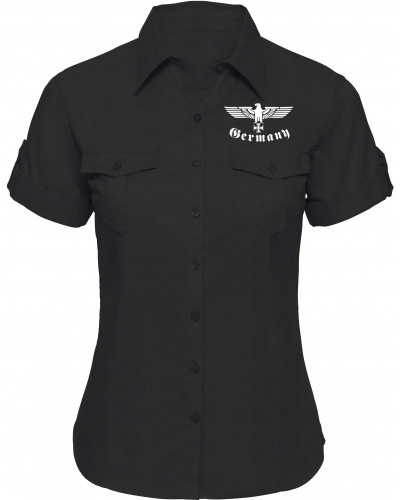 Bestickte kurzarm Damenbluse (Germany, Adler)