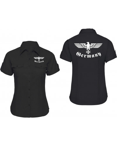 Bestickte kurzarm Damenbluse (Germany, Adler)