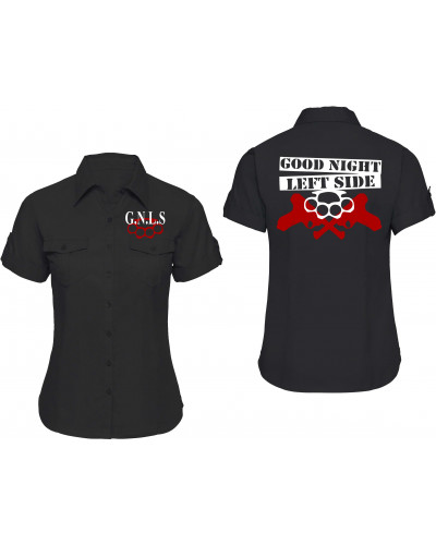 Bestickte kurzarm Damenbluse (GNLS, Schlagring)