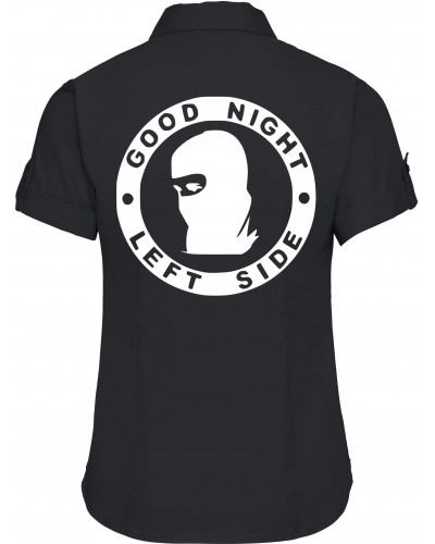 Bestickte kurzarm Damenbluse (Good night left side)