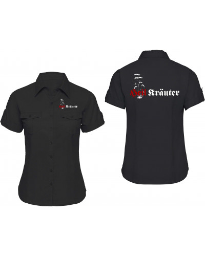 Bestickte kurzarm Damenbluse (Heil Kräuter)
