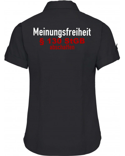 Bestickte kurzarm Damenbluse (Meinungsfreiheit)