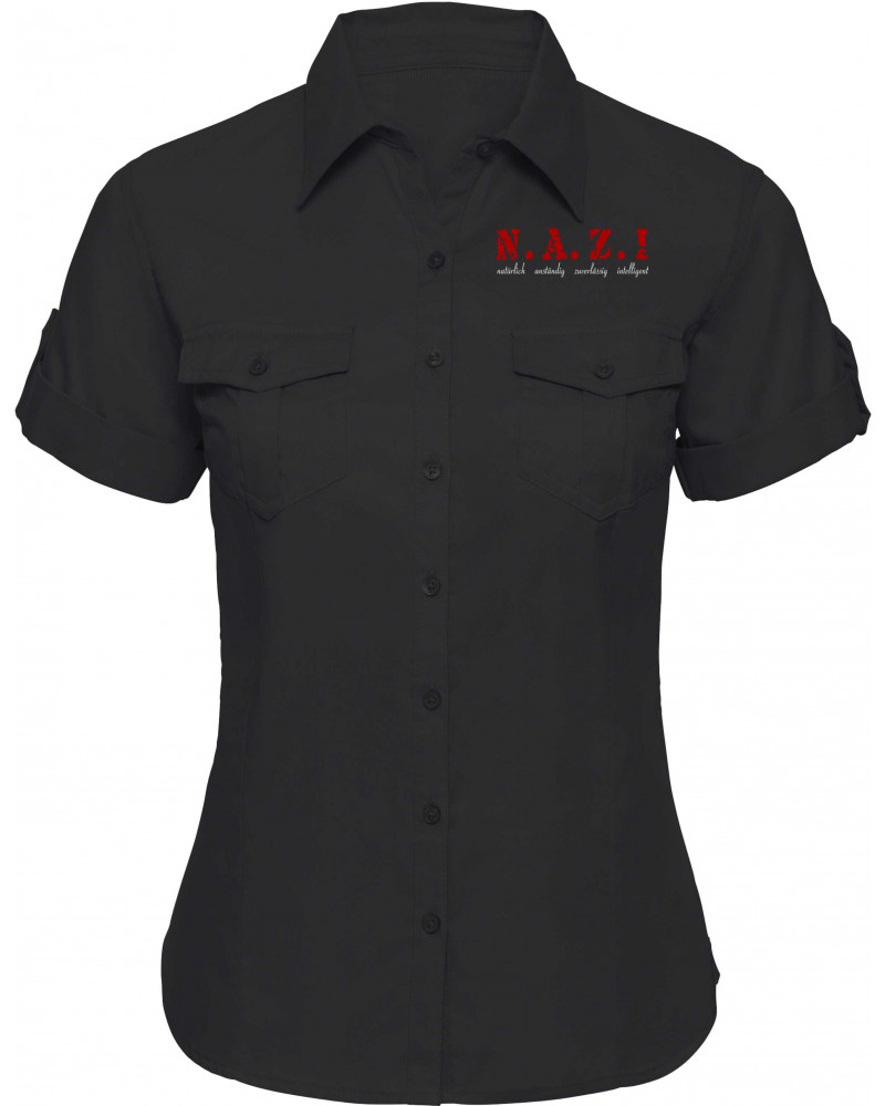 Bestickte kurzarm Damenbluse (N.A.Z.I)