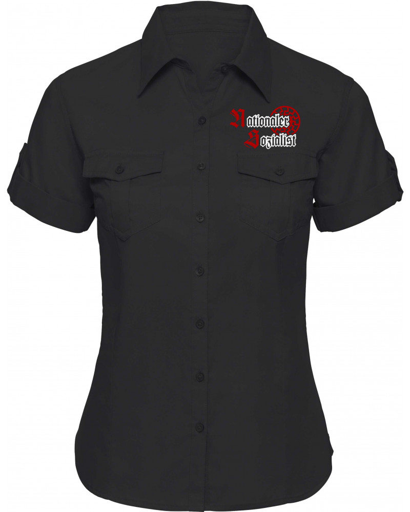 Bestickte kurzarm Damenbluse (Nationaler Sozialist)
