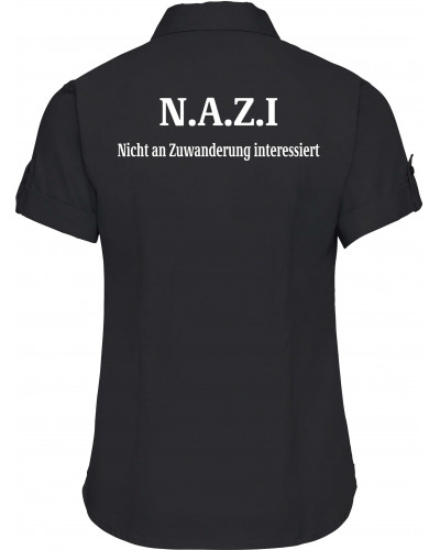 Bestickte kurzarm Damenbluse (Nazi nicht an Zuwanderung interessiert)