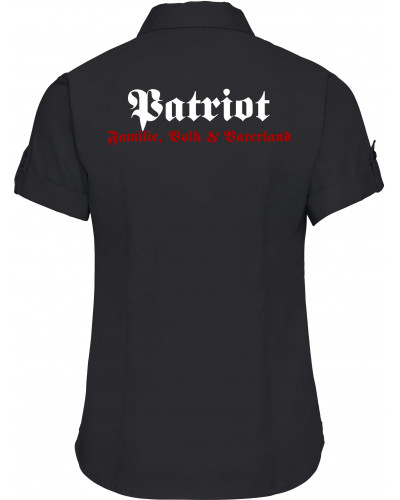 Bestickte kurzarm Damenbluse (Patriot)