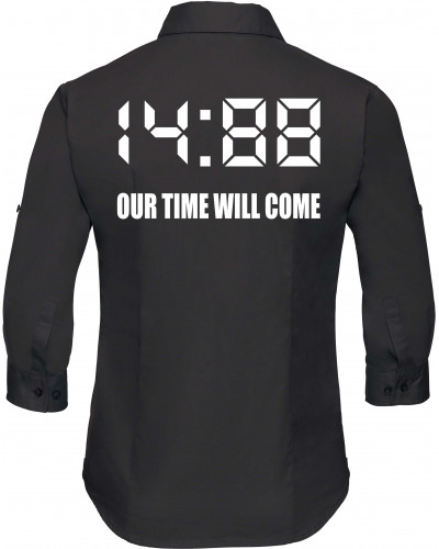 Bestickte langarm Damenbluse (1488 Our time will come)