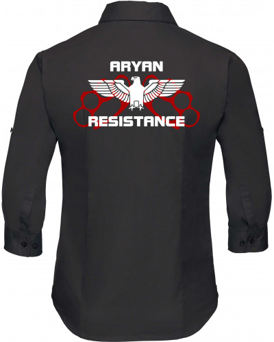 Bestickte langarm Damenbluse (Aryan Resistance)