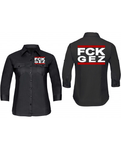 Bestickte langarm Damenbluse (FCK GEZ)