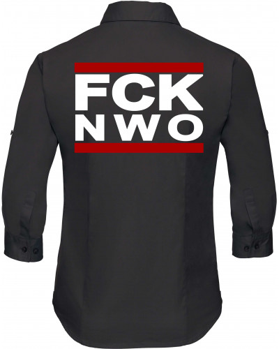 Bestickte langarm Damenbluse (FCK NWO)