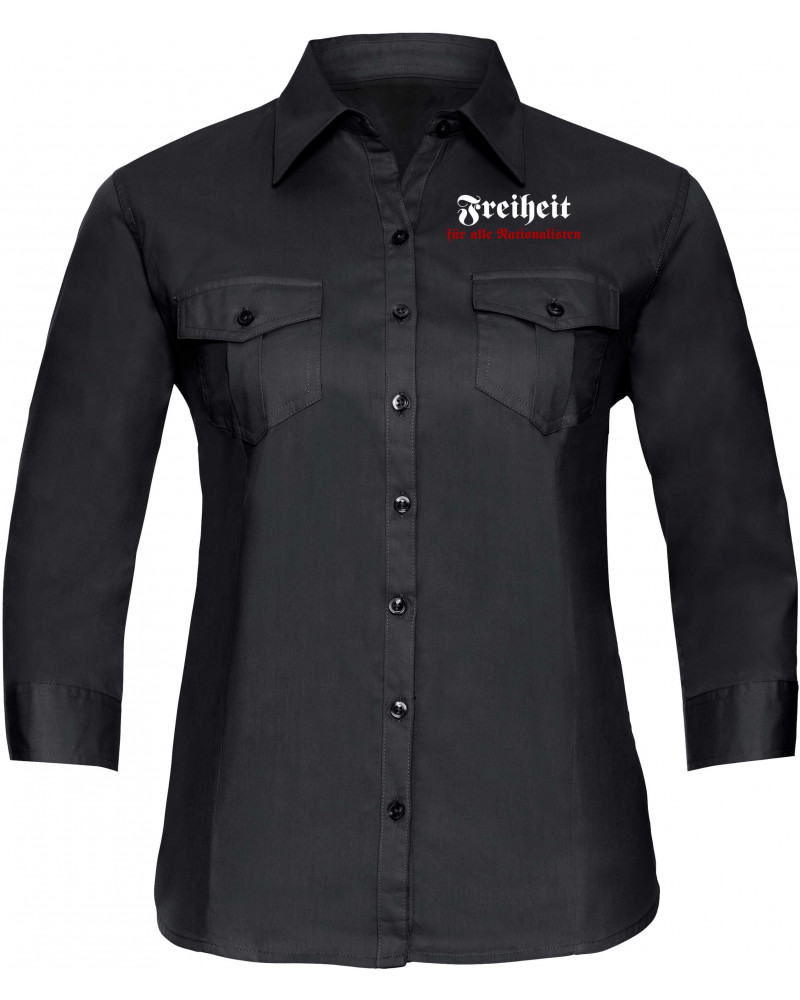 Bestickte langarm Damenbluse (Freiheit)