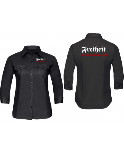 Bestickte langarm Damenbluse (Freiheit)