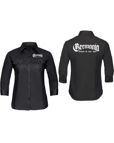 Bestickte langarm Damenbluse (Germania, Deutsch ist mein Sinn)