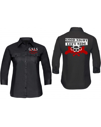 Bestickte langarm Damenbluse (GNLS, Schlagring)