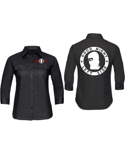 Bestickte langarm Damenbluse (Good night left side)