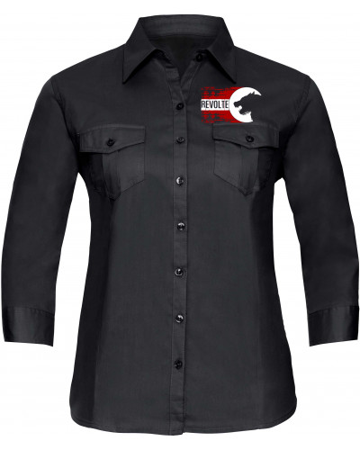 Bestickte langarm Damenbluse (H8-Front)