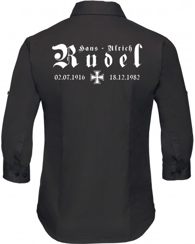 Bestickte langarm Damenbluse (Hans - Ulrich Rudel, Kreuz)