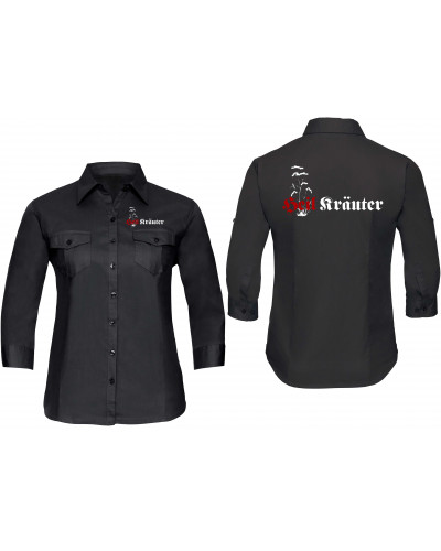 Bestickte langarm Damenbluse (Heil Kräuter)