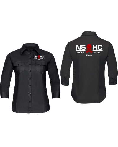 Bestickte langarm Damenbluse (NS HC, more than music)