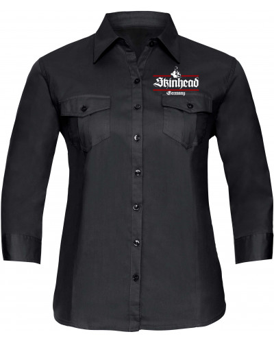 Bestickte langarm Damenbluse (Skinhead Germany)