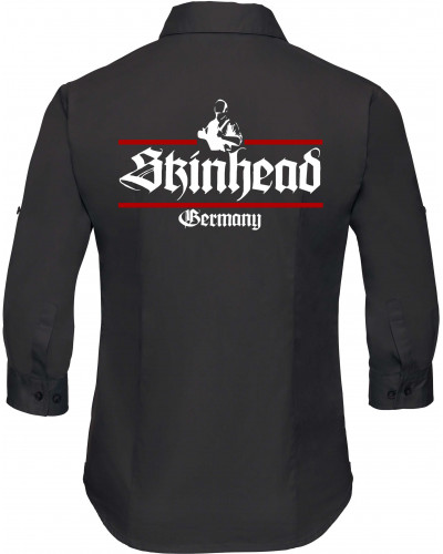 Bestickte langarm Damenbluse (Skinhead Germany)