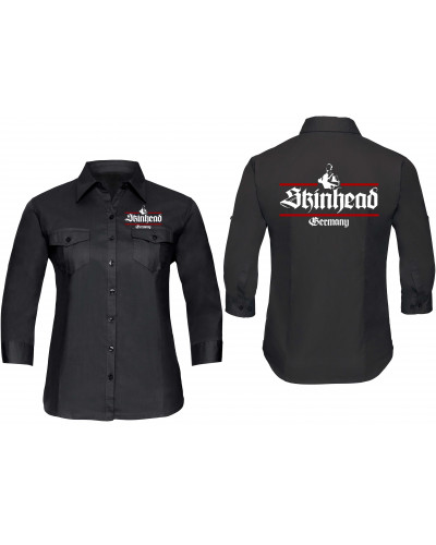 Bestickte langarm Damenbluse (Skinhead Germany)