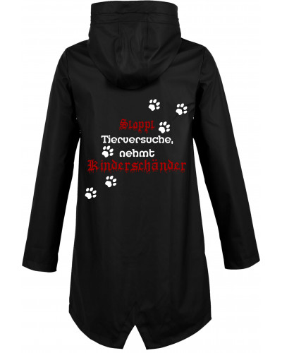 Bestickte Damen Jacke "Hell" (Stoppt Tierversuche, nehmt Kinderschänder)