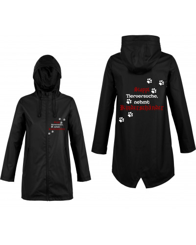 Bestickte Damen Jacke "Hell" (Stoppt Tierversuche, nehmt Kinderschänder)