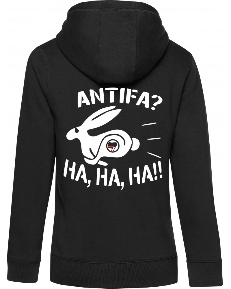 Damen Kapuzen-Jacke (Antifa, ha ha ha)
