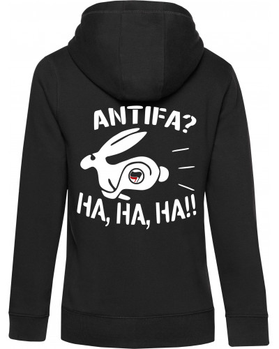 Damen Kapuzen-Jacke (Antifa, ha ha ha)