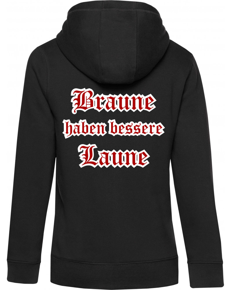 Damen Kapuzen-Jacke (Braune haben bessere laune)