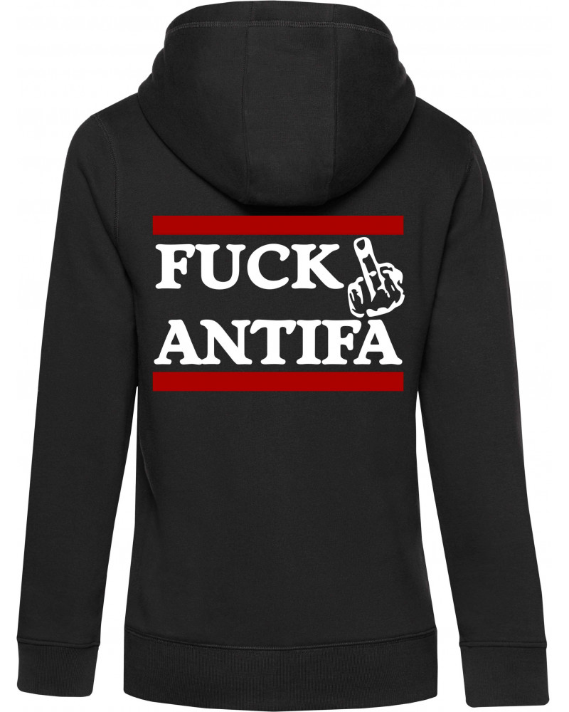 Damen Kapuzen-Jacke (Fuck Antifa)