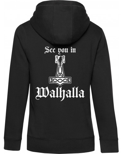 Damen Kapuzen-Jacke (See you in Walhalla Thorhammer)