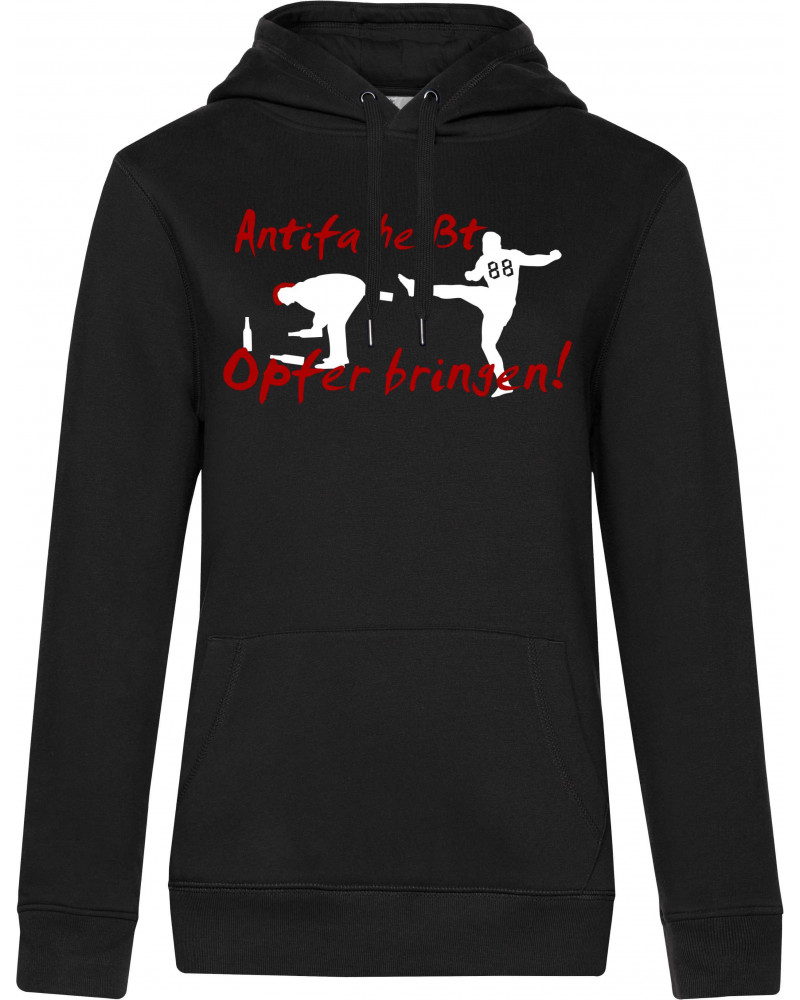 Damen Kapuzen-Pullover (Antifa heißt Opfer bringen)