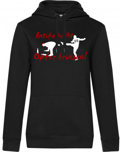 Damen Kapuzen-Pullover (Antifa heißt Opfer bringen)