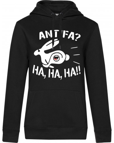 Damen Kapuzen-Pullover (Antifa, ha ha ha)