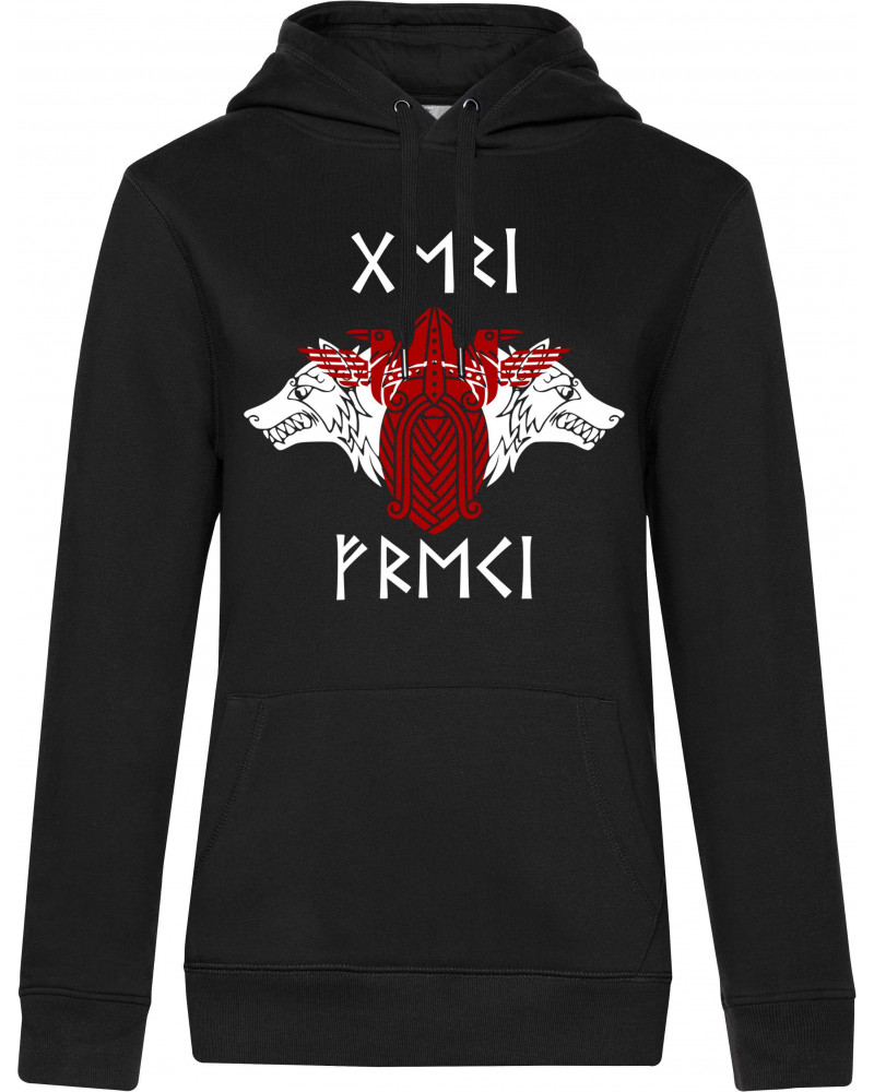 Damen Kapuzen-Pullover (Geri und Freki)