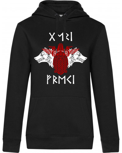 Damen Kapuzen-Pullover (Geri und Freki)