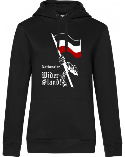 Damen Kapuzen-Pullover (Nationaler Widerstand, Fahne)