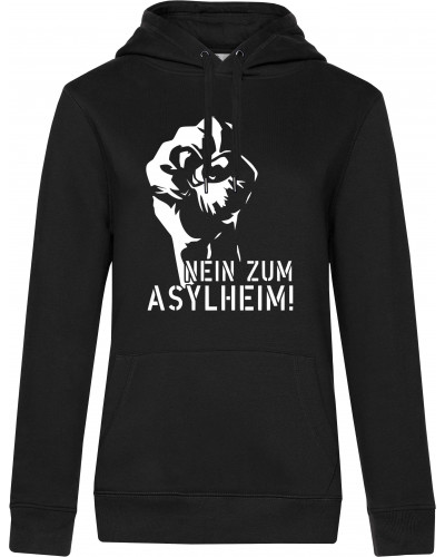 Damen Kapuzen-Pullover (Nein zum Asylheim)