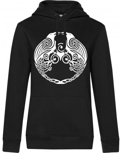 Damen Kapuzen-Pullover (Raben)