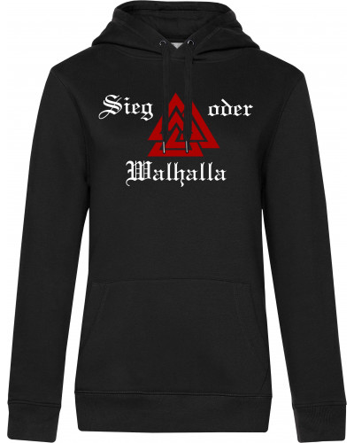 Damen Kapuzen-Pullover (Sieg oder Walhalla)