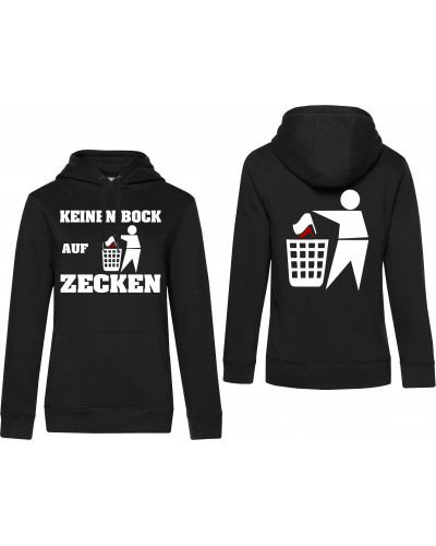 Damen Kapuzen-Pullover (Keinen Bock auf Zecken)