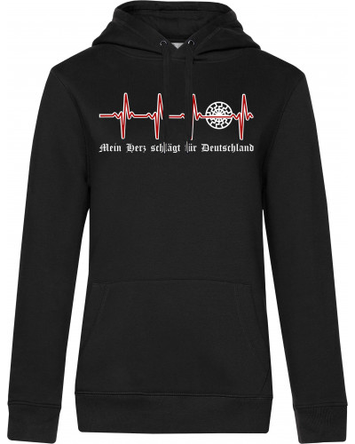 Damen Kapuzen-Pullover (Mein Herz schlägt für Deutschland)