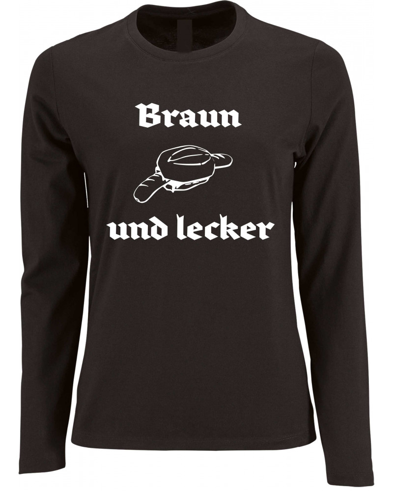 Damen Langarm Shirt (Braun und lecker)