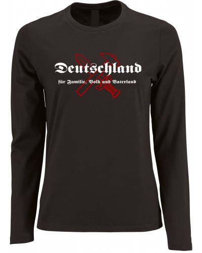 Damen Langarm Shirt (Deutschland für Familie, Volk und Vaterland)