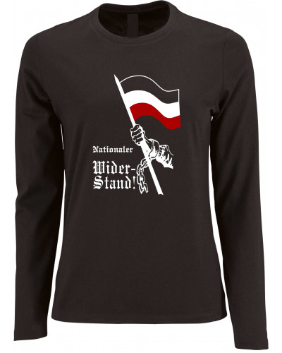 Damen Langarm Shirt (Nationaler Widerstand, Fahne)
