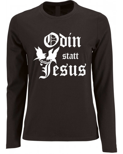 Damen Langarm Shirt (Odin statt Jesus)